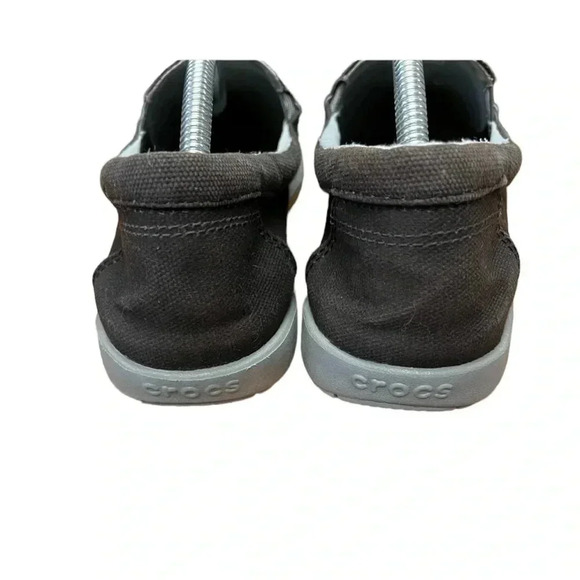 Crocs Walu II Black Canvas Slip On  Loafers Size 8 - Picture 4 of 7